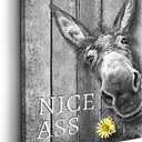 Kasluolo Donkey Bathroom Decor Wall Art Nice Funny Donkey Picture Wall Decor Farmhouse Black and White Painting Wall Dcor for Bathroom Toilet Framed Artwork 12x16 inch (16L" x 12W")