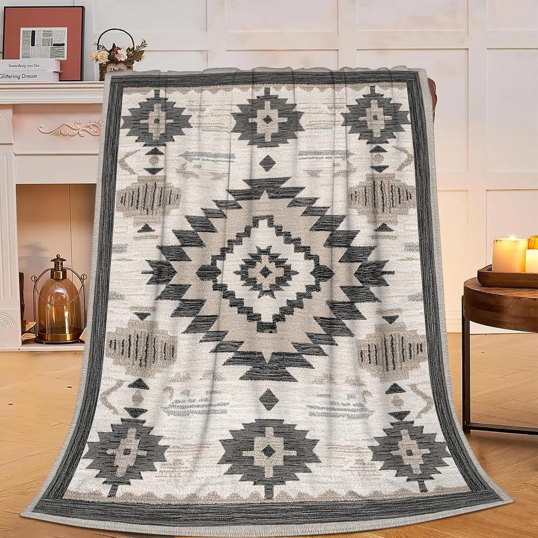 Western Blanket, Soft Plush Fleece Throw Blanket - Cozy Warm Blankets Western Bedding Stuff Gifts for Women Girls Kids Adults 40"X50"