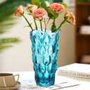 CEMABT Glass Vases for FlowersThickened 3.4 lb Morden vases for Tables Centerpieces, vase for Home Decor, Crystal,Colorful,Vintage and Clear Rose Large Vases Christmas Day GiftsBlue