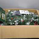 Solar Wreath 60 inch, Outdoor Christmas Wreaths Large with 350 LEDs & 8 Lighting Modes, Lighted Holiday Decorations for Outside