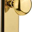 Nostalgic Warehouse New York Door Knob with Plate (PRIVACY-Backset Size:2.75 in, Unlacquered Brass)