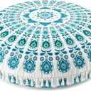 Hihealer Meditation Cushion, Large Velvet Floor Pillow for Yoga, Meditation, Green 