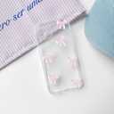 NITITOP Compatible with iPhone 15 Case Clear Cute Bow Knot Design for Women Girls Stylish Bowknot Durable Soft TPU Slim Protection Phone Cover - Pink Ribbon