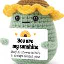 2 x Agantree art Cute Birthday Valentine's Day Gifts for Women You are My Sunshine Gift Ideas for Women 20s Mini Funny Crochet Handmade Sunflower Gifts Dolls Active Support Ideas
