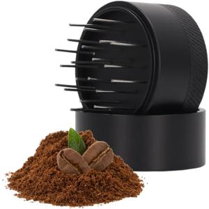 Coffee Needle Distributor, 21 Needles Coffee Cloth Powder Needle Distributor Stirrer With Base and Stainless Steel Needle coffee tool for Cafes and Homes (53MM)