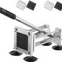 French Fry CutterProfessional Stainless Steel Potato Cutter Press Fries with 1/2-Inch and 3/8-Inch Blade Great for Potatoes