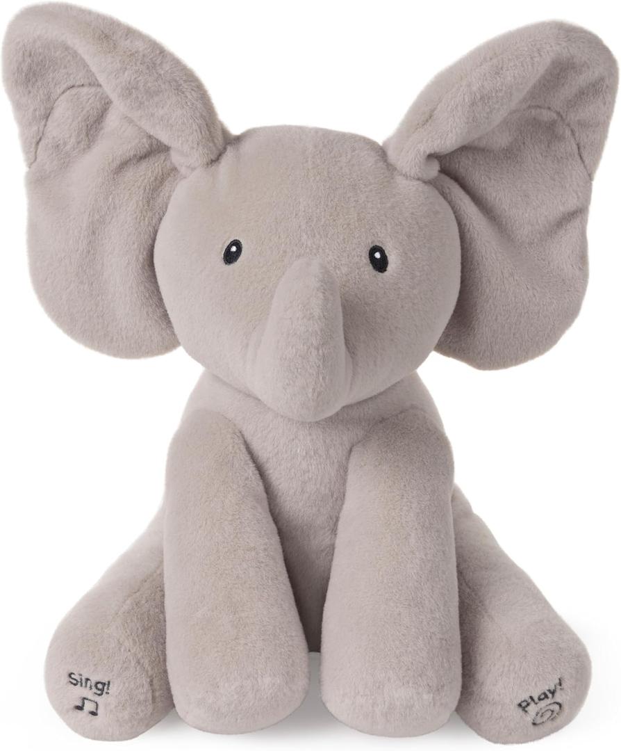 GUND Baby Animated Flappy the Elephant Plush, Singing Stuffed Animal Baby Toy for Ages 0 and Up, Gray, 12"