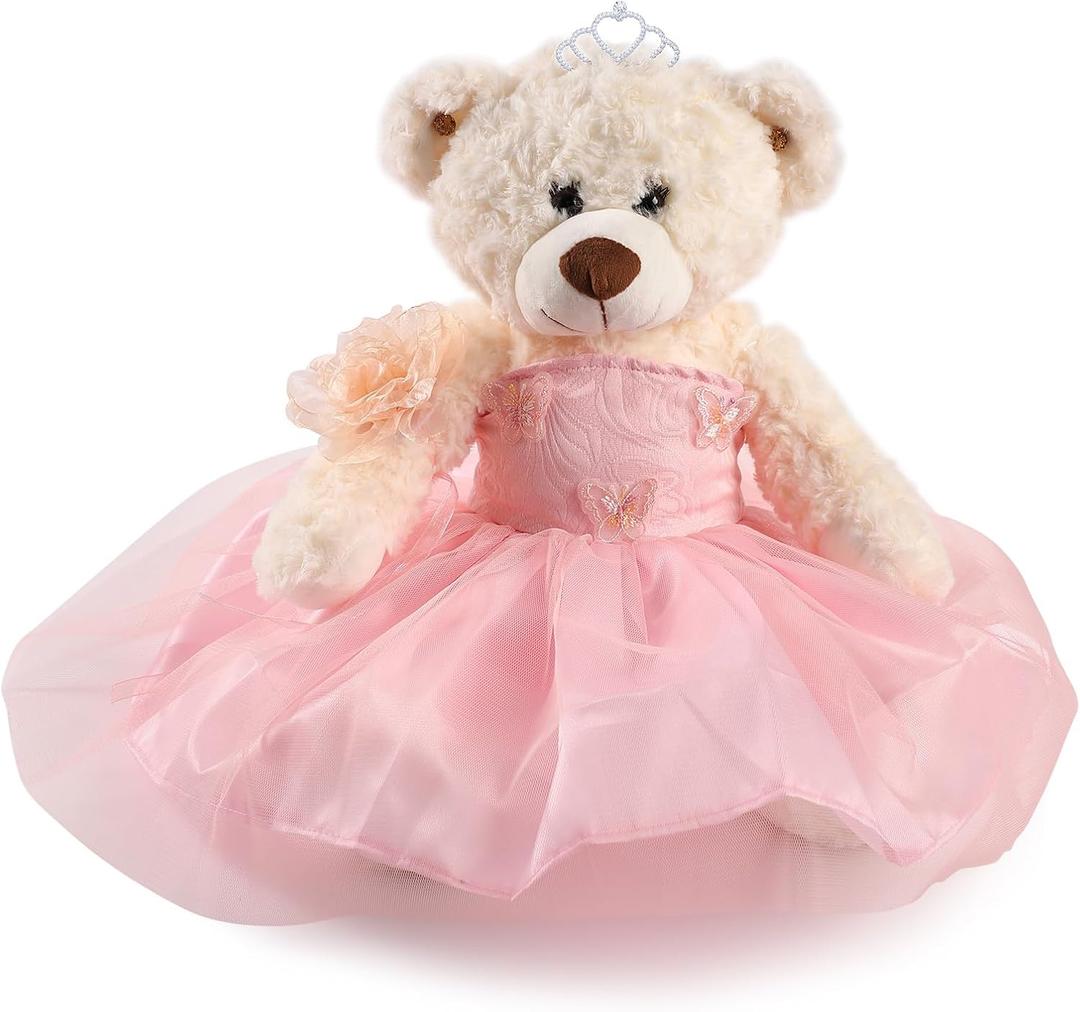 Cisina Quinceanera Doll Quince Teddy Bear with Dress, Quinceanera Decorations Gifts, OSO De Peluche para 15 Años Con Vestido, Centro De Mesa Muñecas para 15 Años Quinceañeras (Pink)