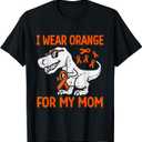 I Wear Orange For My Mom Dinosaur Multiple Sclerosis Kids T-Shirt, S