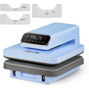 PYD Life 120 V Auto Heat Press Machine for T Shirts 15" x 15" Touch Screen Light Blue Smart Heat Press for Sublimation Blanks Ornaments Frames Bags Sublimation DTF Vinyl Printing