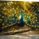 Sense&Sensitivity Arts- Peacock Wall Art for Showing Beautiful Feathers Modern Art Peacock Painting Decoration for Wall of Bathroom Living Room Kitchen Hallway Bedroom 36" x 24" (36L" x 24W", Peacock-2)