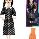 11.5 Inch Girls Dolls, Toys Long Sleeve Dots Black Hair & Black Shoe, Birthday for Girls Fans Kids (Polka Dot Dress)