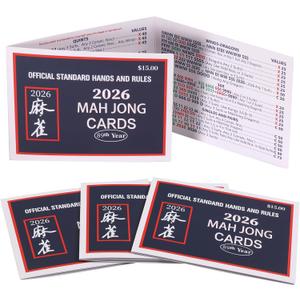 Mahjong Card 2026 Official Revision  4PCS Large Print American Mah Jong Cards