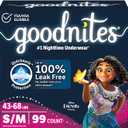 Goodnites Girls' Bedwetting Underwear, Size S/M (43-68 lbs), 99 Ct (3 Packs of 33)