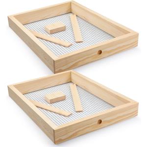 Menkxi 2 Pcs Bee Hive Candy Board Assembled Candy Board for Honeybee Hives Empty Bee Frame Feeder Frames Bee Sugar Hive Top Feeder for Winter Supplies (10 Frame)