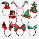 URATOT 8 Pack Christmas Reindeer Hair Hoop Headbands Xmas Party Costume Photo Prop Booth Headbands for Favors
