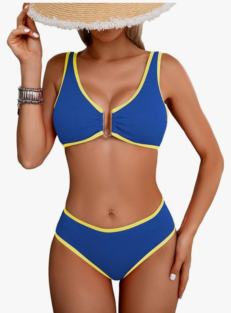 swimall Women's Triangle Bikini Set Sexy Brazilian Sporty Two Piece Swimsuit Cute Bathing Suit Small