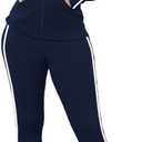 Nimsruc Two Piece Outfits for Women Casual Bodycon Sweatsuits (Large, 9080 Purplish Blue)