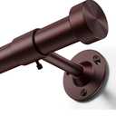 YaFex Heavy Duty Curtain Rods 32-150 Inch, 1 Inch Adjustable Bronze Curtain Rod for Windows, Extra Long Window Treatment Rods with Aluminium Finials, Easy Installation