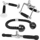POWER GUIDANCE Triceps Pull Down Attachment, Cable Machine Accessories for Home Gym, LAT Pull Down Attachment Weight Fitness (1.0 V Handle+Triceps Rope+Rotating Bar+V-Shaped Bar)