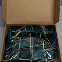 Lenwen 6 Pcs Large Christmas Bows Velvet Christmas Wreath Bows Christmas Tree Topper Bow with Golden Edge Big Xmas Ornament for Wreath Gift Home Front Door Decor (Green,11 x 19.6 Inch)