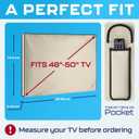 Garnetics Outdoor TV Cover 50 Inch Waterproof, Weatherproof TV Enclosures with Smart Shield Screen Protectors, Ideal for Outdoor Use, Moving, and Storage - Beige