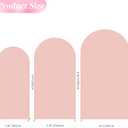 Wokceer Wedding Arch Cover (7.2FT, 6.6FT, 6FT) Set of 3 Spandex Fitted Wedding Arch Stand Covers for Round Top Chiara Arch Backdrop Stands Cover for Birthday Party Ceremony Banquet Decor Pale Pink