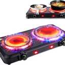 1800W Hot Plate,Portable Electric Stove Countertop Double Burner Infrared Burner with 7.5 & 6.3 Ceramic Glass Cooktop Stepless Temperature Adjustments for Home