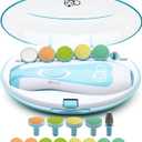 Royal Angels Upgraded 21 in 1 Baby Nail Trimmer with Labeled Case, 13 Extra Replacement Pads, Safe Electric Baby Nail File Kit for Newborns & Toddlers, Whisper Quiet Nail Clipper with LED Light (Blue) (21 Piece Set)