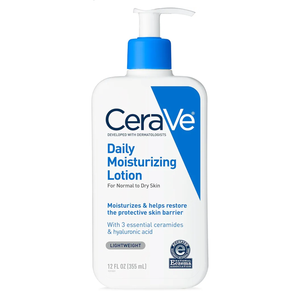 CeraVe Daily Moisturizing Lotion for Dry Skin, Body Lotion & Face Moisturizer with Hyaluronic Acid and Ceramides, Daily Moisturizer, Fragrance Free, OilFree, 19 Ounce