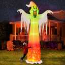 Hourleey 9 FT Halloween Inflatables Outdoor, Halloween Blow Up Yard Decorations with Built-in LED Lights for Indoor Outdoor Party Garden Lawn Clearance (Ghost)
