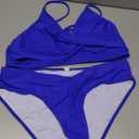 Women's High Waisted Bikini Set Twist Front Two Piece Swimsuit Lace Up Tie Back Bathing Suits, Size XL