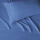 Amazon Basics Lightweight Breathable Super Soft Easy Care Wrinkle Resistant Brushed Microfiber 3-Piece Bed Sheet Set with 14-Inch Deep Pockets, Twin, Dutch Blue, Solid
