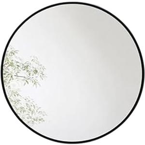 PROHOMEWARE Black Round Bathroom Mirrors, 28 inch Circle Wall Mounted Hanging Mirror for Entryway, Living Room, Hallway, Bathroom, Bedroom