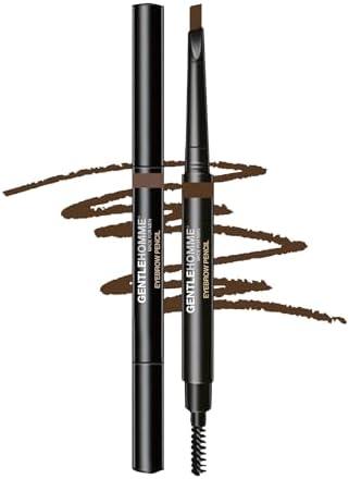 Mens Eyebrow Pencil Medium Brown, Easily Shape Define Fill Eyebrows or Facial Hair, 2 in 1 brush and ultra-thin pencil, Waterproof Smudge Proof Sweat-proof, Durable and Long Lasting (Brown) 2pcs