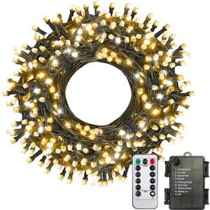 ITICdecor 33ft 100 LED Christmas String Lights, Waterproof Fairy Starry String Lights Battery Operated, 8 Modes Decorative Lights for Indoor Outdoor Xmas Tree Party Garden (Warm White)