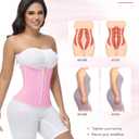 SHAPSHE Waist Trainer for Women Tummy Control Workout Waist Cincher Corset Shapewear Postpartum Body Shaper with Zipper Hook (Pink), Small
