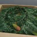 SHareconn 9FT Prelit Greenery Christmas Garland with Pine Cones Decorations and Multi-Color LED Lights Plug in, Lighted Garland for Mantle Fireplace Table Indoor Xmas Decor, 9 FT