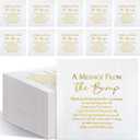 Colarr 100 Pcs Small Baby Shower Napkins 3 Ply 5 x 5 Inch Cocktail Napkins a Message from The Bump Disposable Gender Reveal Supplies with Gold Foil for Baby Welcome Party(White)