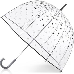 Totes Adult Bubble Umbrella with Dome Canopy and Lightweight Wind and Rain Protection