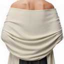 Women's Scarf Pashmina Shawls and Wraps for Evening Dress Wedding Bridal Bridesmaid Winter Warm Long Large Scarves (Beige)