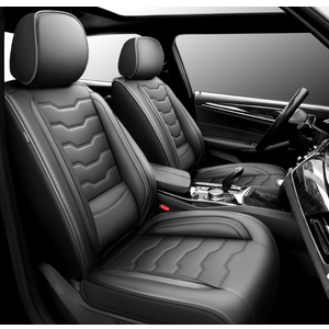 Conjie Car Seat Covers Premium Leather for Honda Accord 2007-2020 2021. Waterproof， Breathable, Scratch-Resistant & All-Weather Seat Cushion Protector（Full Set,Black)