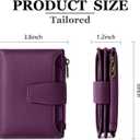 Airkit Small Wallet Women RFID Blocking Soft Leather Bifold Compact Card Holder Wallet for Women with Zipper Coin Pocket 4 ID Window