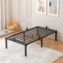 Twin Bed Frames,18 Inch Heavy Duty Metal Platform Bed Frame Twin Size Support Up to 3500 lbs,No Box Spring Needed,No Shaking,Steel Slat Support,Noise Free,Easy Assembly