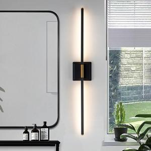 30 Inch Bathroom Vanity Light with Remote - Dimmable, Black Gold Vanity Light Fixtures Over Mirror, Adjustable Warm to White (2700K-6000K), 10%-100% Brightness - Perfect Modern Sconce for Bathroom