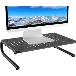 WALI Monitor Stand Riser, Laptop Riser for Desk, Computer Monitor Stand for Desktop, Desk Organizer for Monitor and Printer, Home, Office, School Application(STT001), 1 Pack, Black