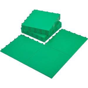 InOut Flooring 8 Green Tiles - High Durability Colored Flooring - Interlocking Versatile Training Surface - Indoor&Outdoor, Dance Floor, Basketball, Multi Sports