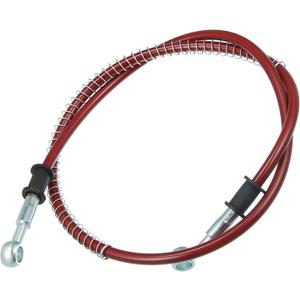 Motoforti 100cm 39.37" 10mm Motorcycle Braided Brake Clutch Oil Hoses Line Pipe Clutch Throttle Gas Line Fuel Pipe Red for ATV for Dirt Bike