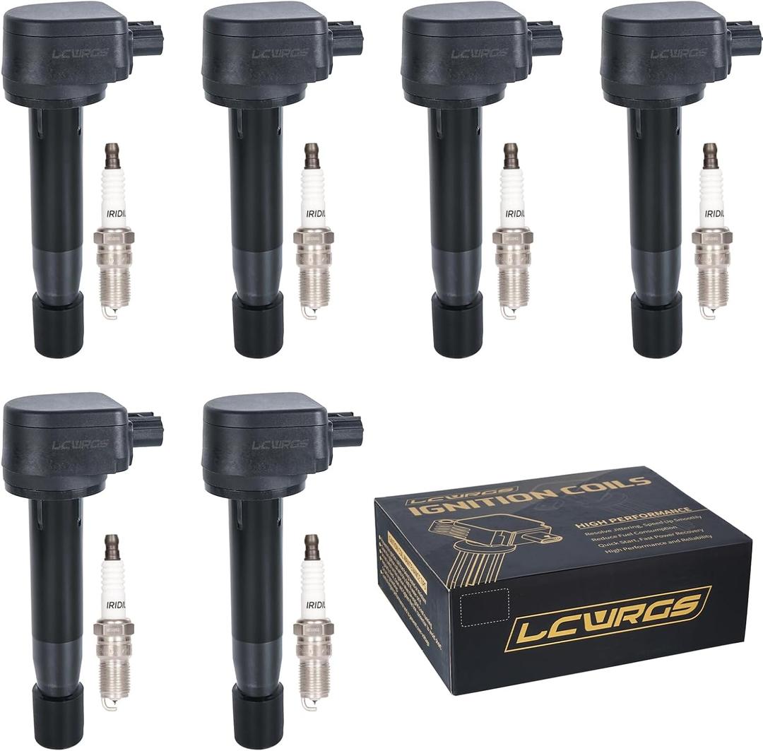 Set of 6 Ignition Coil Packs & Spark Plugs for Honda Odyssey Crosstour Accord Acura RL TL TSX 2008 2009 2010 2011 2012 2013 2014 2015 2016 Coils and Spark Plugs 3.5 3.7 V6 Replaces UF603 97390