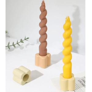 CHOCSTAY Candlestick Holders Set of 6, Green Taper Candle Holders for Candlesticks, Ceramic Candle Holder for Candle Stick Holder Decor, Wedding, Christmas, Party, Dinner, Table Centerpieces